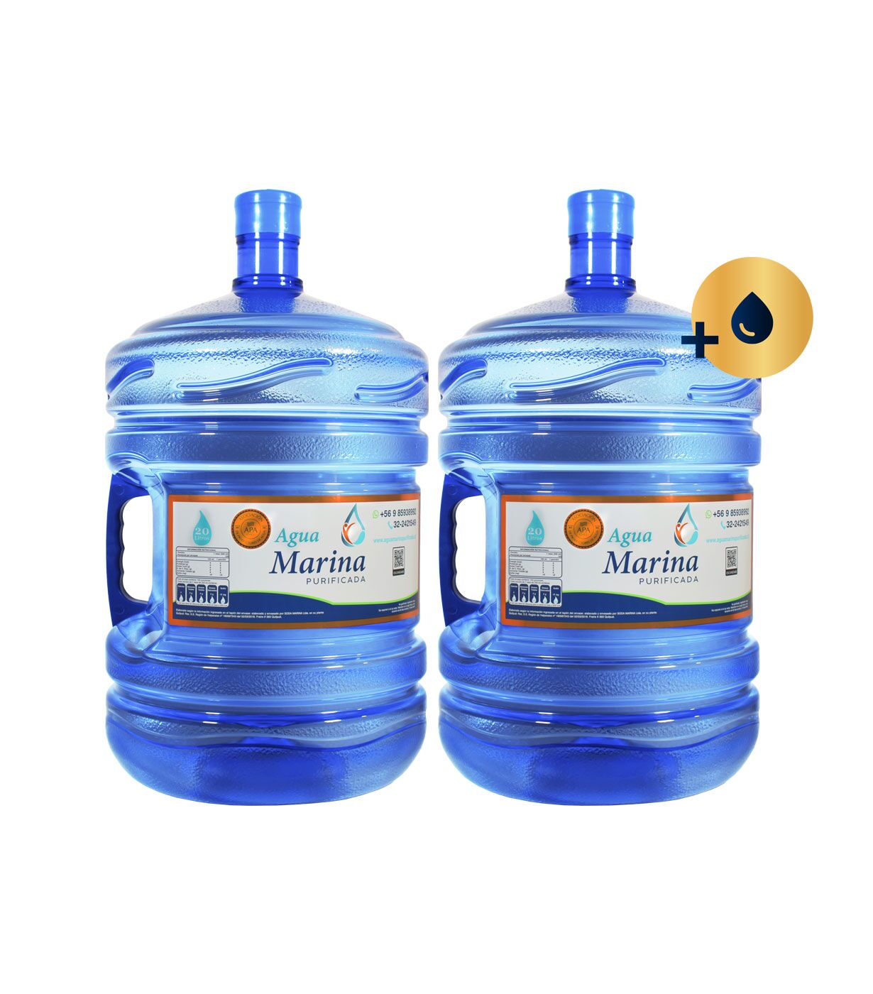 Agua Purificada – 2 Bidones de 20 lts con carga – Agua Marina Purificada –  Agua Purificada